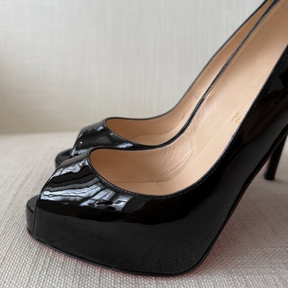 Christian Louboutin Very Prive 120 Black Patent Leather Heels - Picture 7 of 16